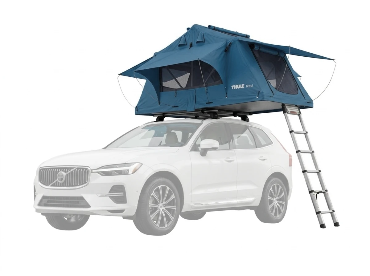 Thule Tepui Ayer 2 rooftop tent on a Volvo XC60 with flush rails